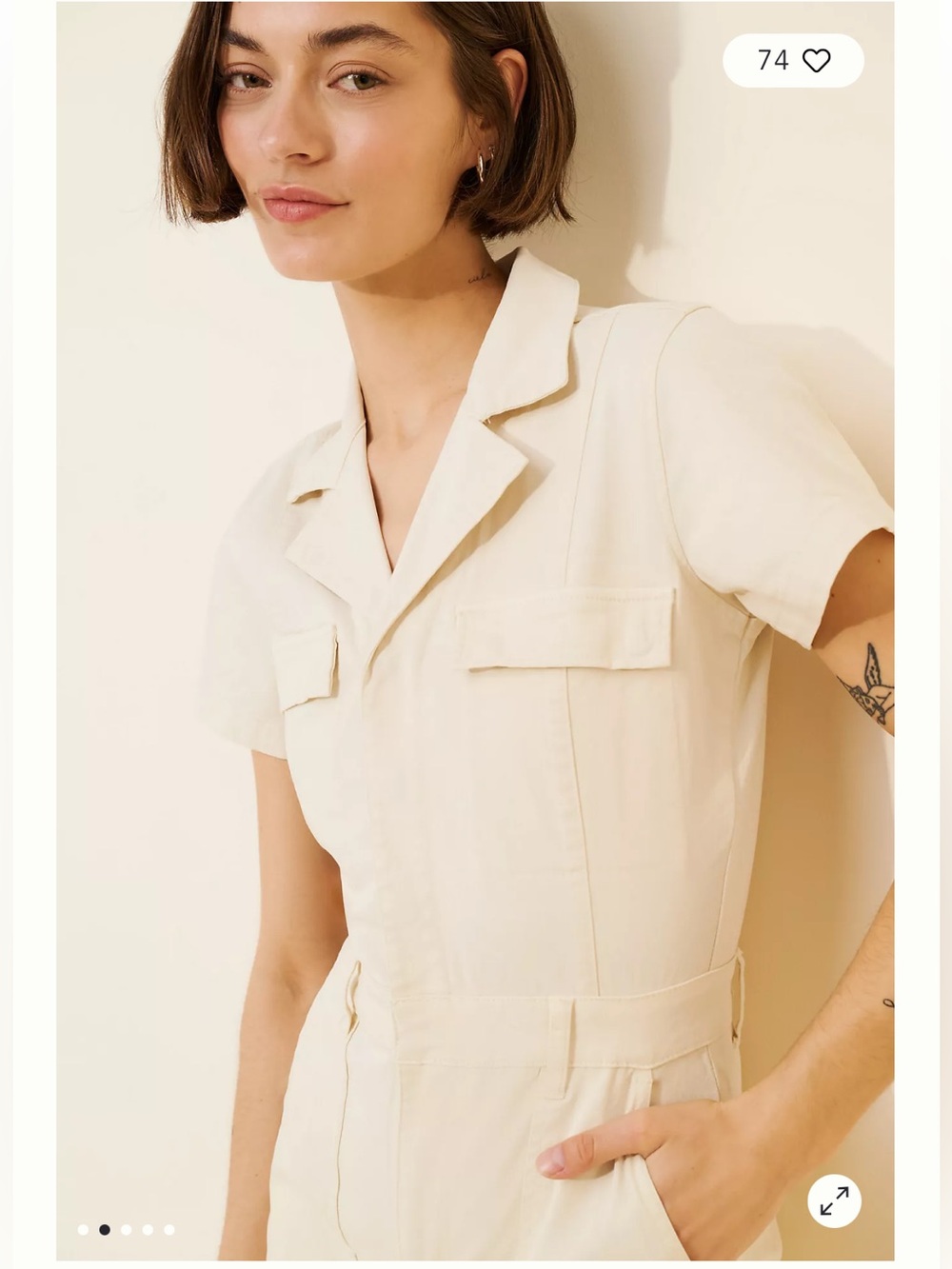 Pistola Makenna Utility Jumpsuit in Cream - Picture 2 of 7
